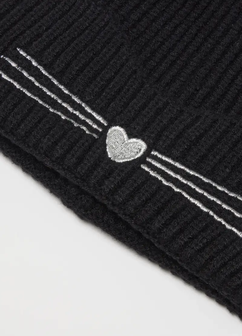 Cappello Nero Con Pompon A Forma Di Orecchie, Bambina, Nero miniatura 3