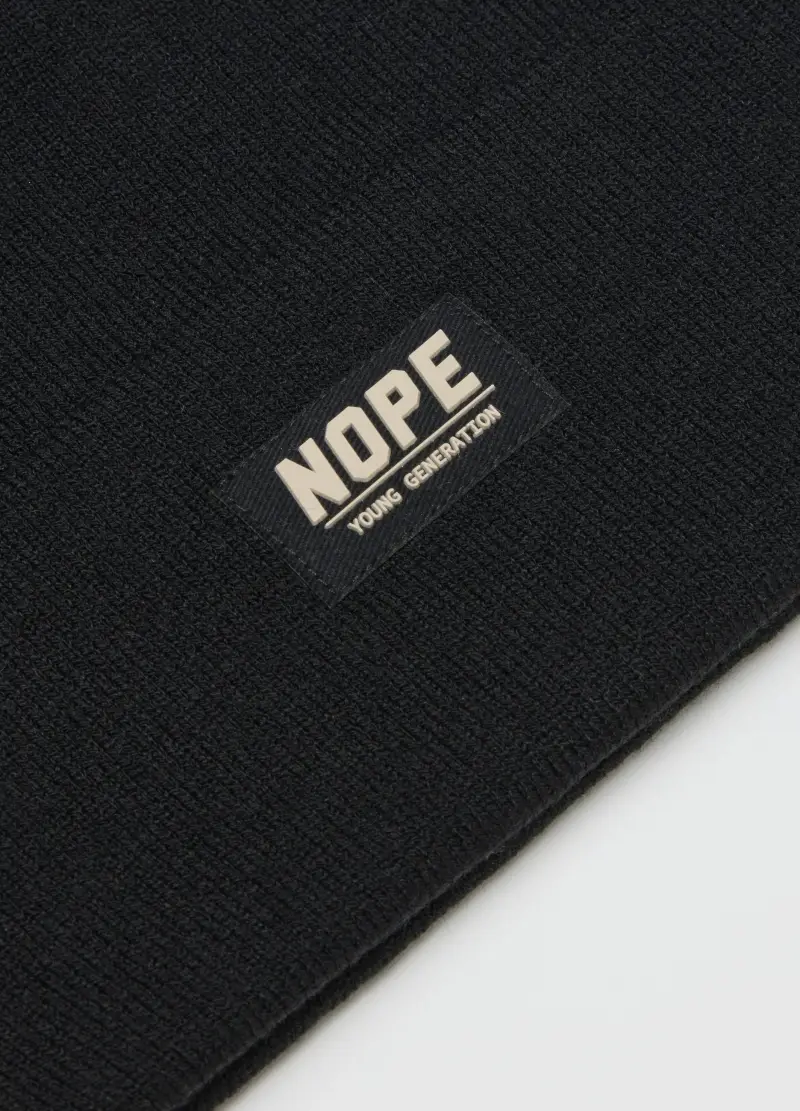 Cappello Nero Da Bambino In Maglia, Nero miniatura 3