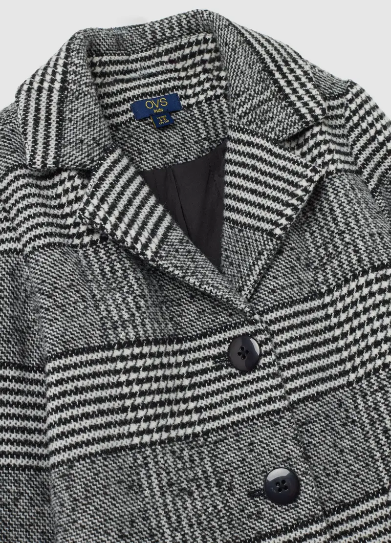 Cappotto A Quadri Grigio Da Bambina Regular Fit, Multicolor miniatura 3