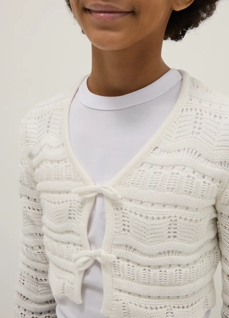 OVS KIDS Cardigan Ragazza Bianco 4330003 miniatura 3