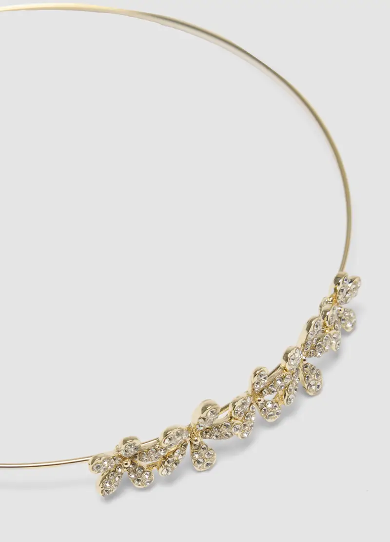 Cerchietto Dorato Da Bambina Con Decorazione Floreale, Oro miniatura 2