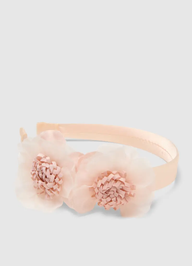 Cerchietto Rosa Da Bambina Con Fiori, Rosa miniatura 2