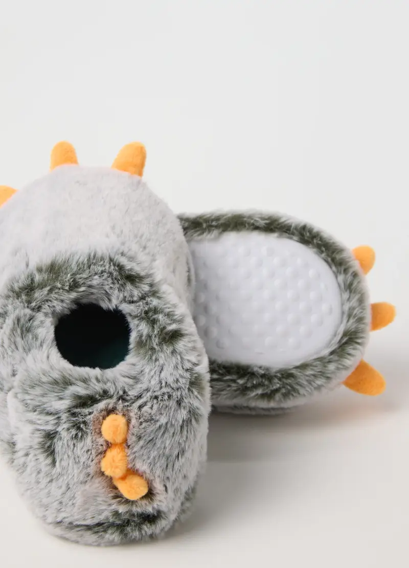 Ciabatte Da Bambino In Peluche Multicolor, Multicolor miniatura 2