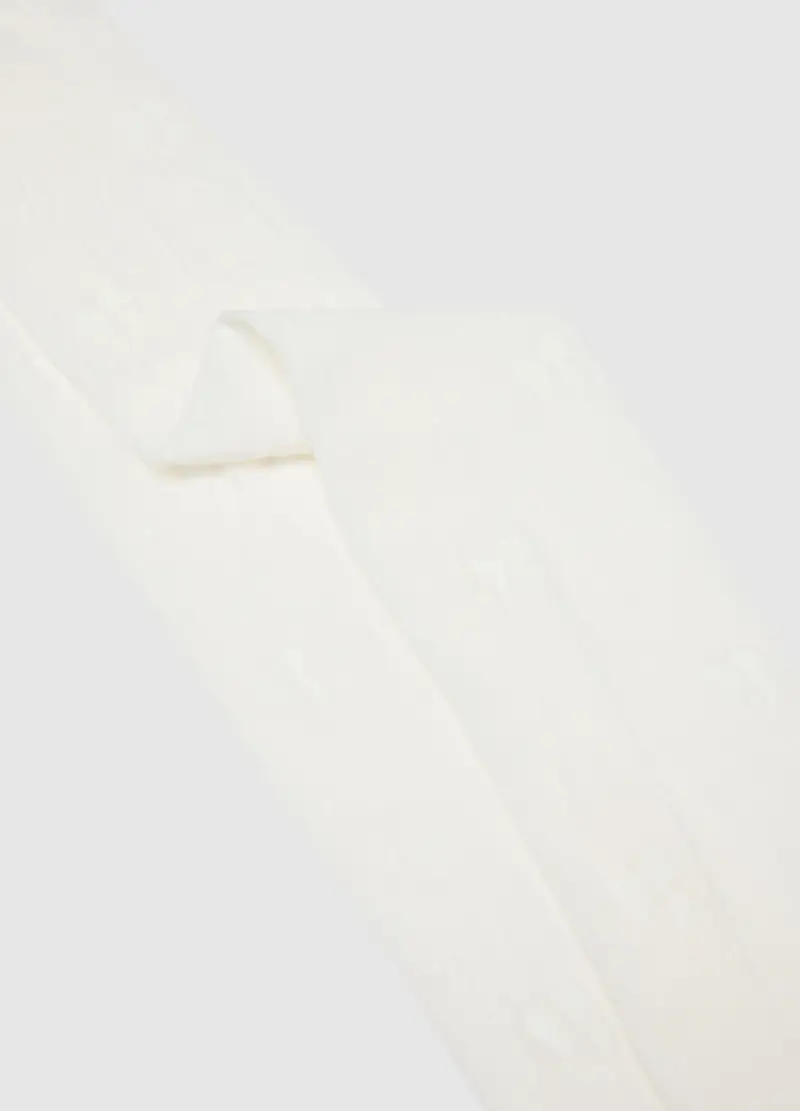 Collant Bianchi Da Bambina Con Texture Mesh, Bianco miniatura 2