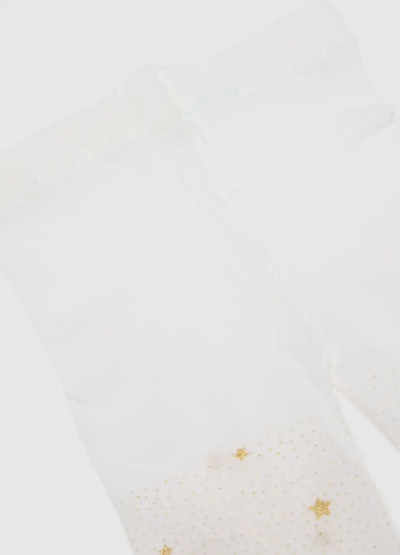 Collant Bianco Con Stelle Dorate, Bambina, Bianco miniatura 2