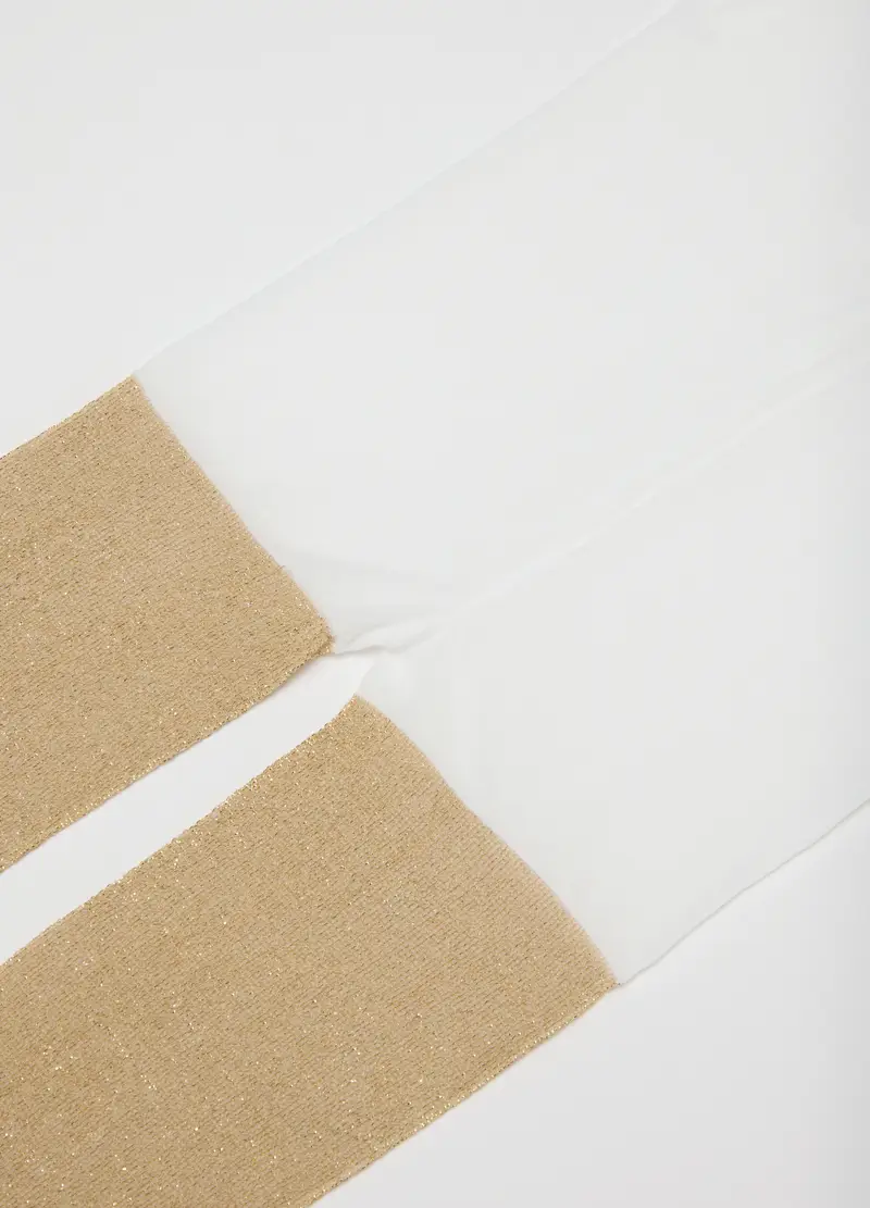 , Collant Da Bambina Beige Con Glitter, Multicolor miniatura 3