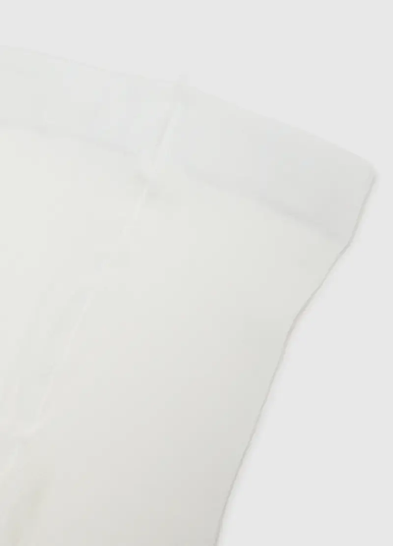 Collant Da Bambina In Misto Cotone Bianco Elasticizzato, Bianco miniatura 3