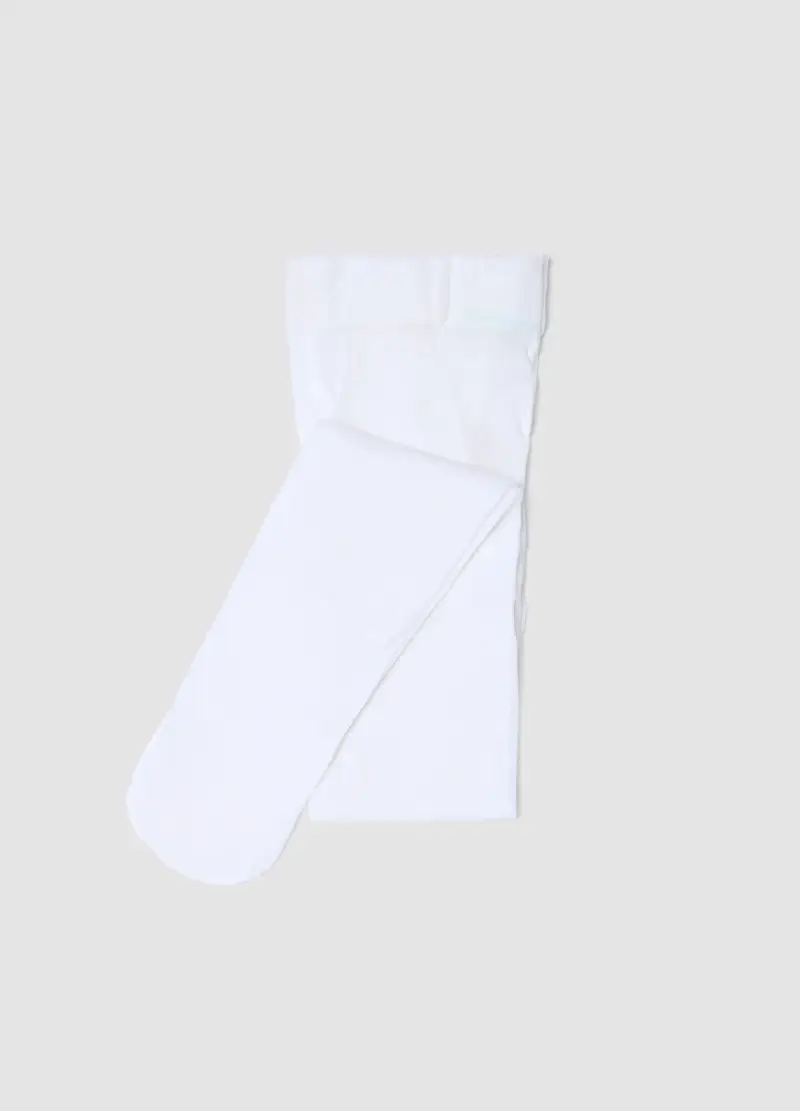 Collant Elasticizzati Bianchi Comodi Da Bambina, Bianco