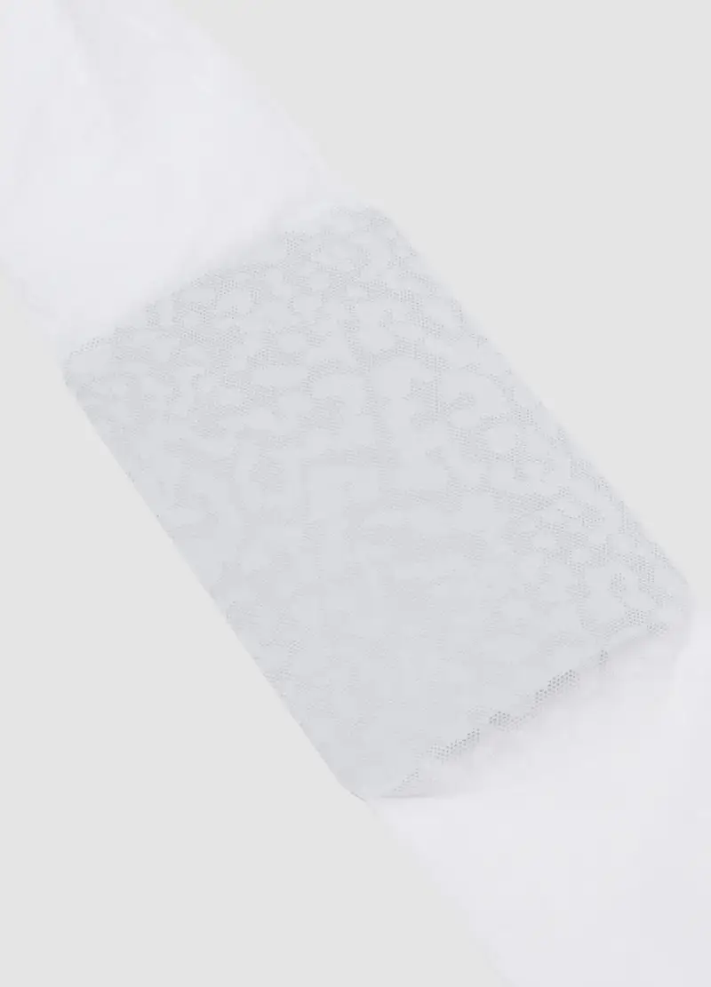 Collant In Puro Cotone Bianco Da Bambina Regular Fit, Bianco miniatura 3