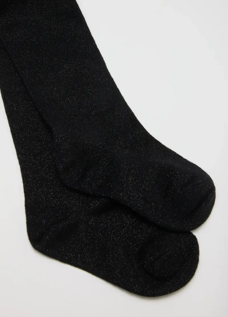 Collant Nero Con Fibre Metalliche, Bambina, Nero miniatura 2