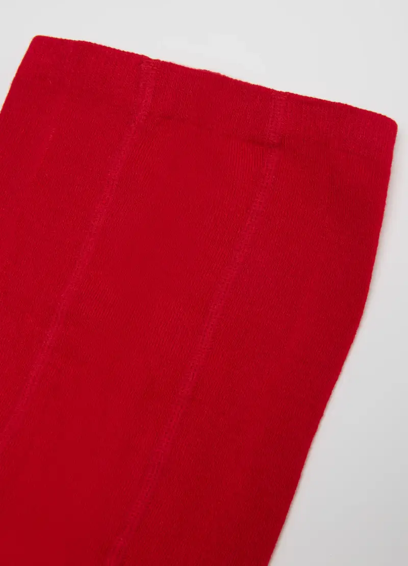 Collant Rossi Da Bambina In Misto Bamboo Con Fiocco, Rosso miniatura 3