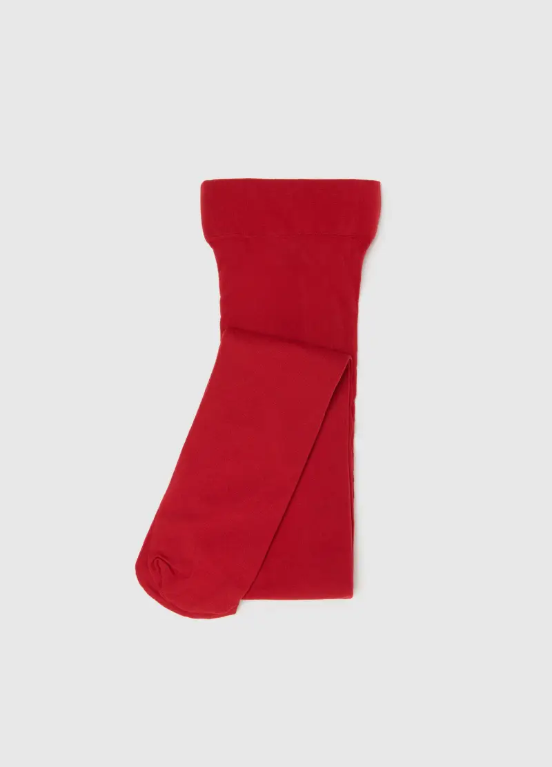 Collant Rosso Elasticizzato Per Bambina, Rosso