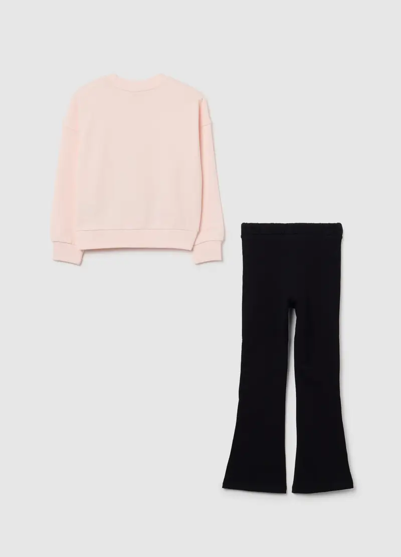 Completo Da Bambina In Misto Cotone Rosa Regular Fit, Rosa miniatura 2