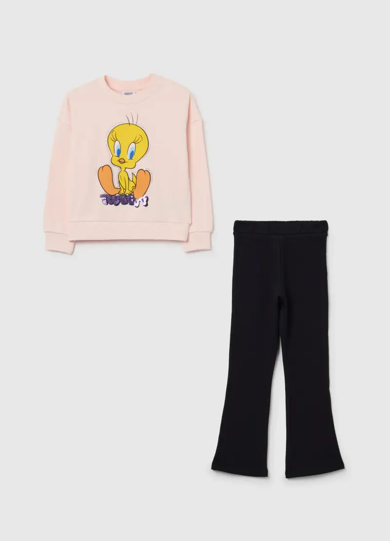 Completo Da Bambina In Misto Cotone Rosa Regular Fit, Rosa