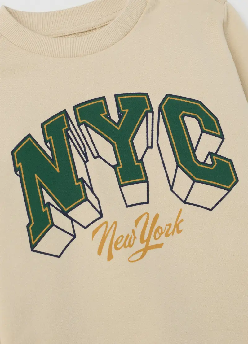 Completo Da Bambino In Puro Cotone Beige Regular Fit, Beige miniatura 3