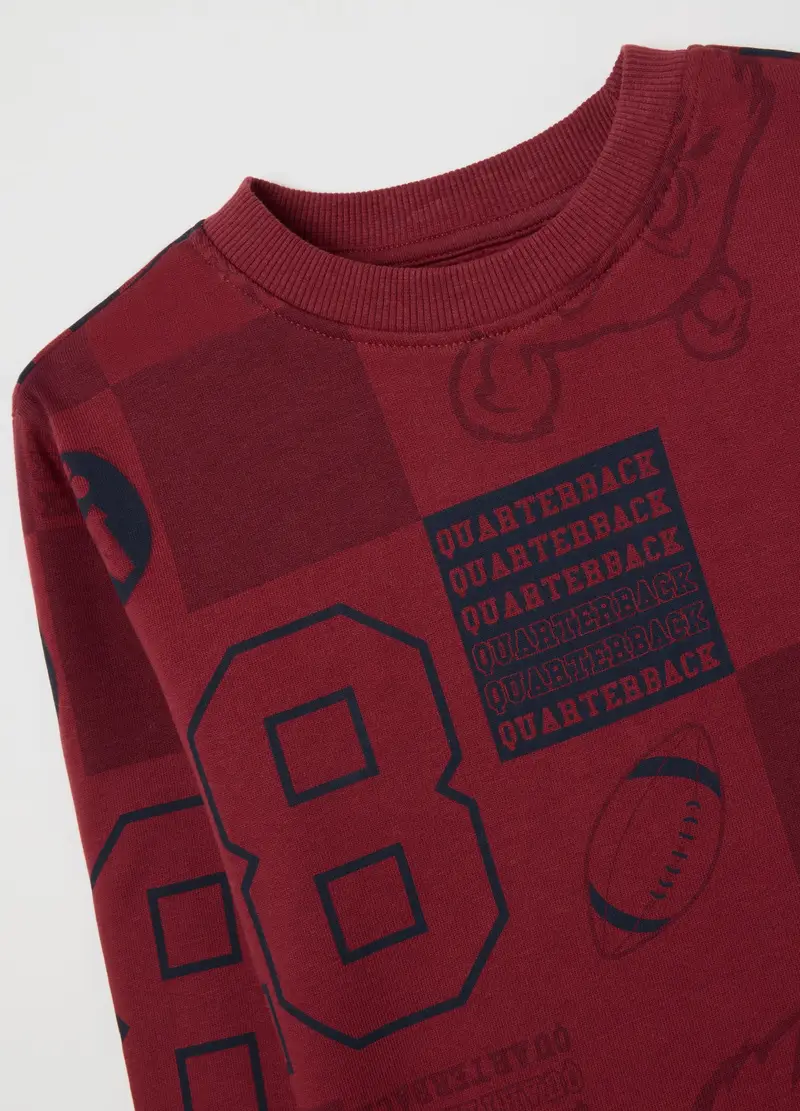 Completo Jogging Rosso E Grigio Per Bambino, Grigio miniatura 3