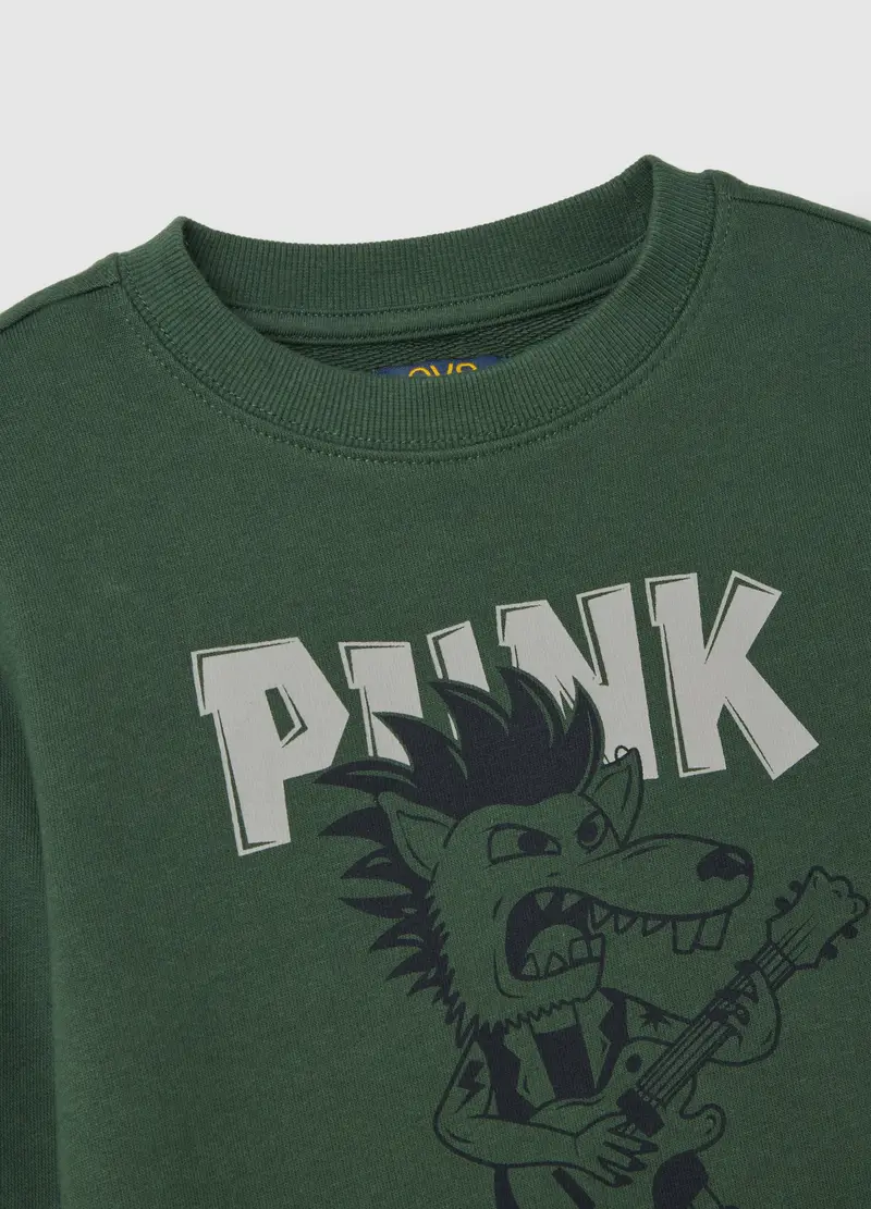 Completo Jogging Verde E Grigio In Cotone, Bambino, Grigio miniatura 3