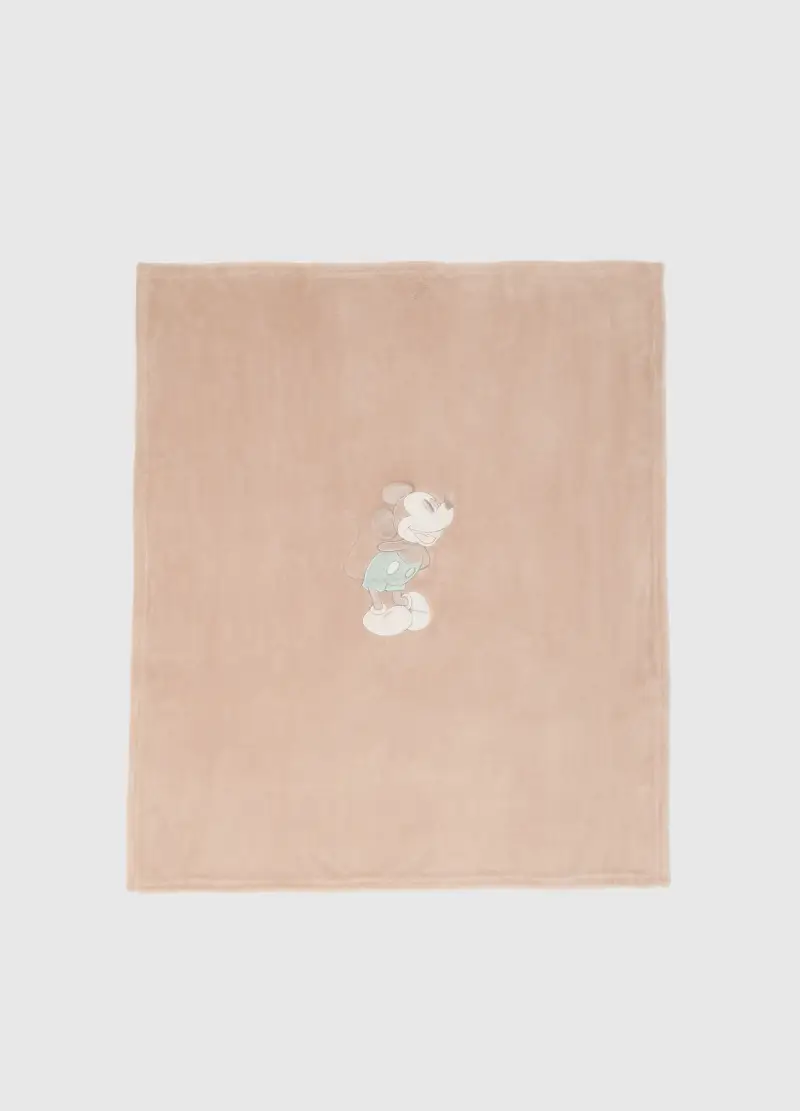 Copertina Da Neonato Beige Con Ricamo Di Topolino, Beige miniatura 2