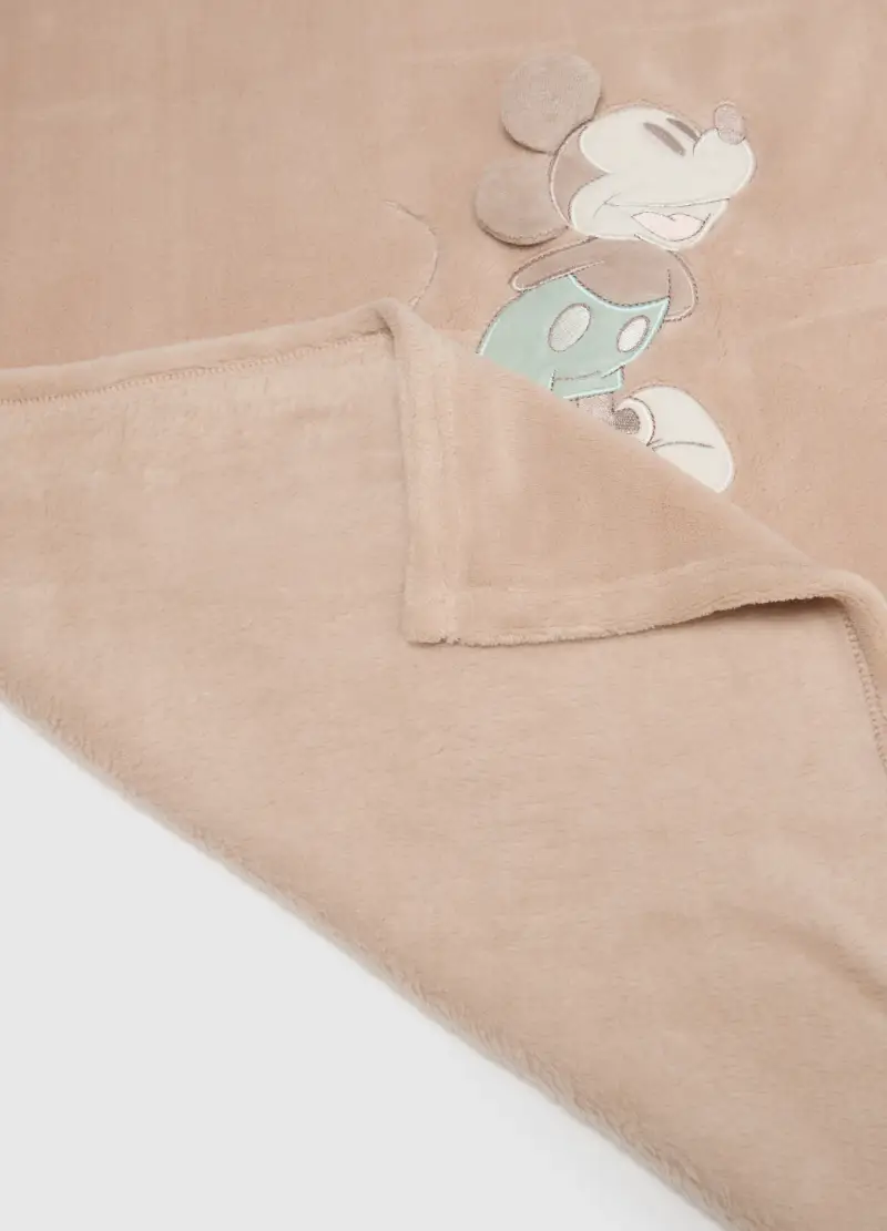Copertina Da Neonato Beige Con Ricamo Di Topolino, Beige miniatura 3