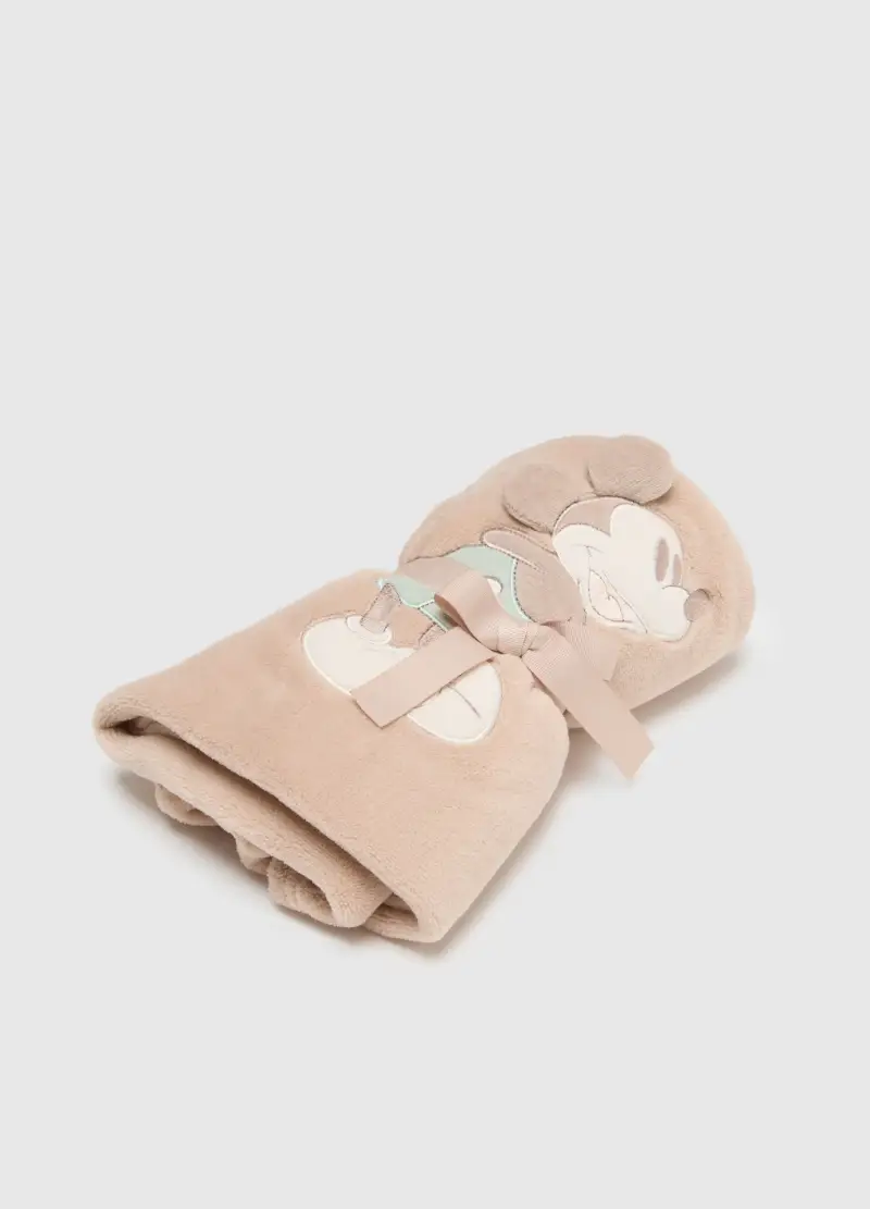 Copertina Da Neonato Beige Con Ricamo Di Topolino, Beige