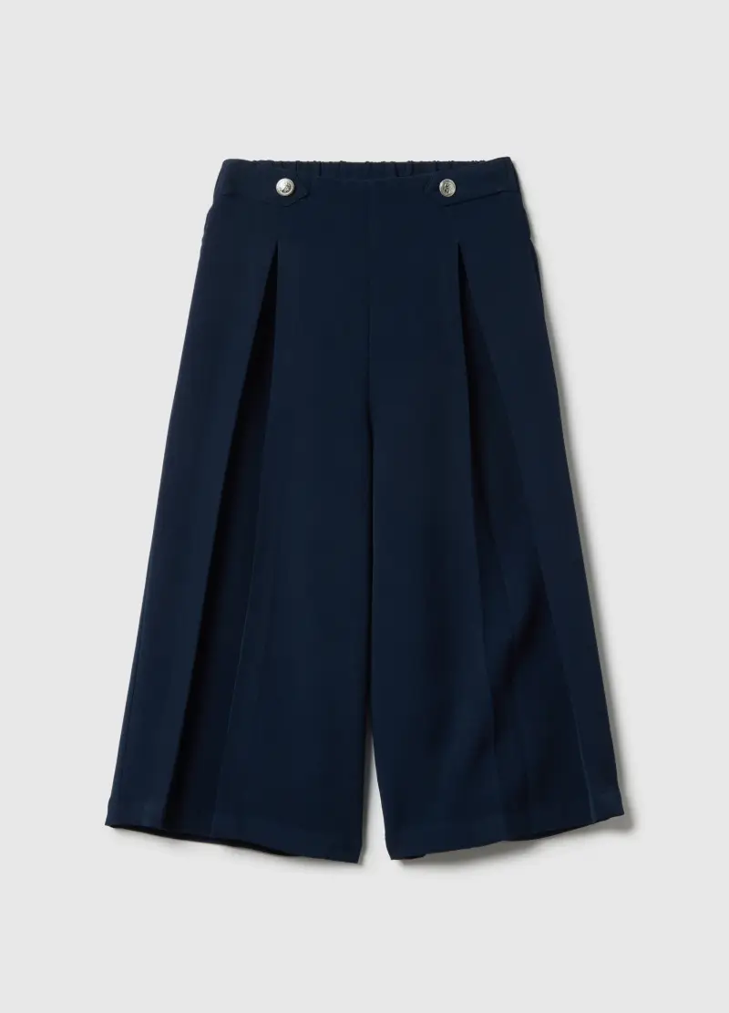 Culotte Blu Da Bambina Regular Fit Con Elastico In Vita, Blu