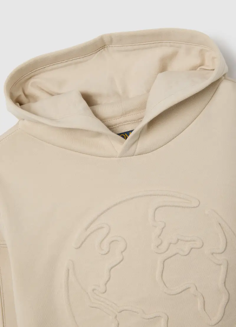 Felpa Beige Con Cappuccio Per Bambino, Beige miniatura 3