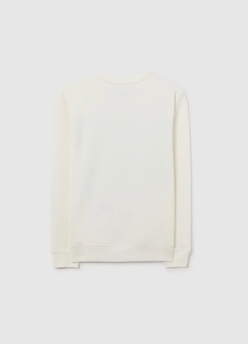 Felpa Bianca Da Ragazzo Con Stampa In Puro Cotone Vestibilità Oversize, Bambino, Bianco miniatura 2