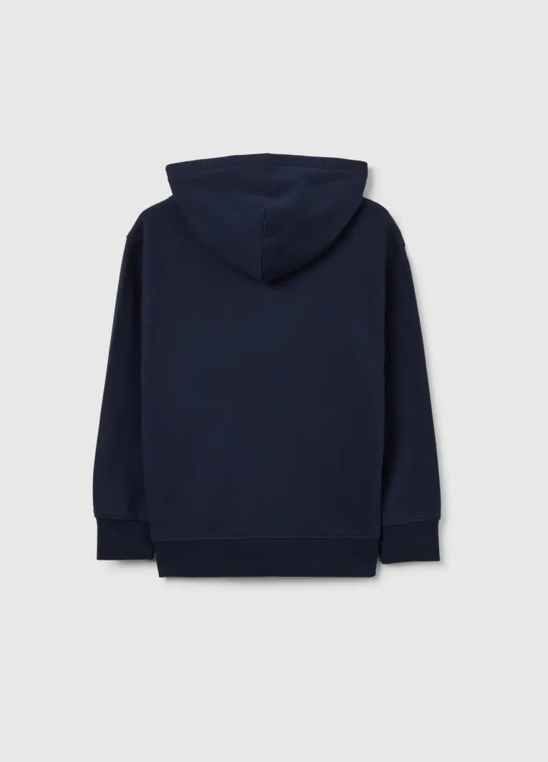 Felpa Blu Da Bambino In Puro Cotone Vestibilità Oversize Con Zip, Blu miniatura 2