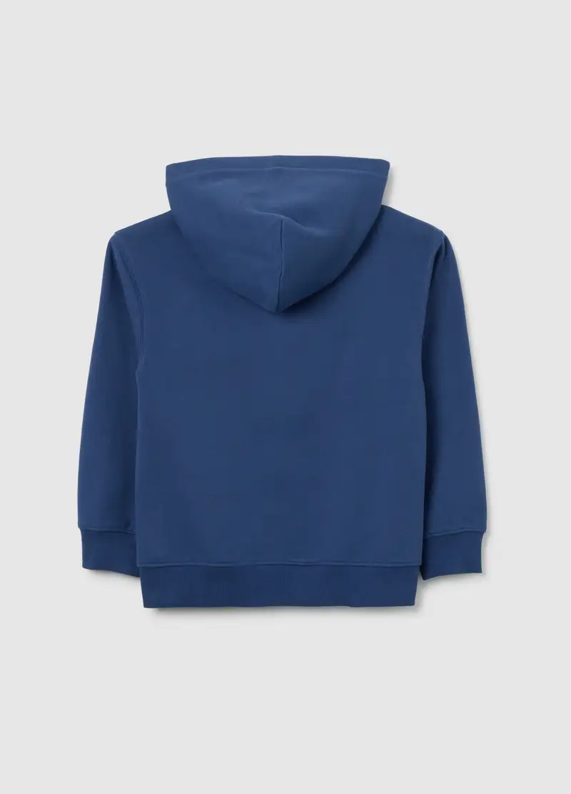 Felpa Blu Da Bambino In Puro Cotone Vestibilità Oversize Con Zip, Blu miniatura 2