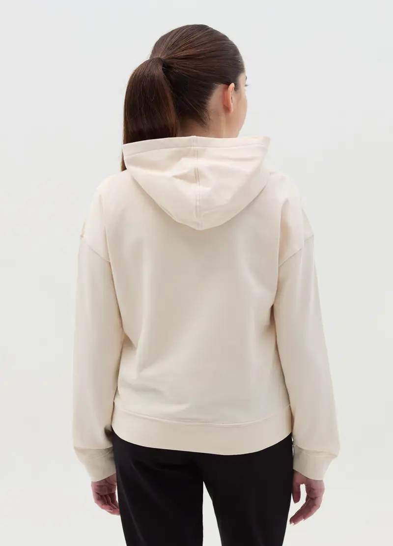 Felpa Con Cappuccio E Stampa Lettering, Bambina, Bianco miniatura 2