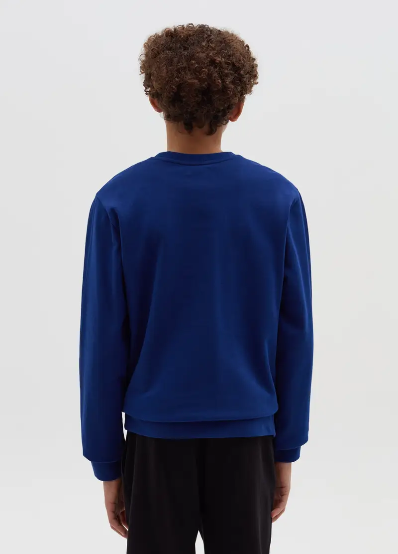 Felpa Con Scollo Rotondo Tinta Unita, Bambino, Blu miniatura 3