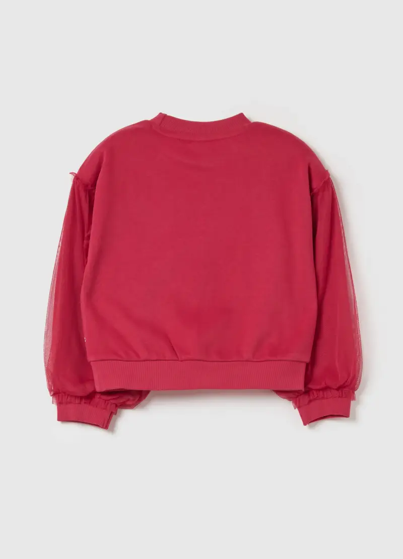 Felpa Con Tulle E Stampa "mickey + Minnie", Bambina, Rosso miniatura 2