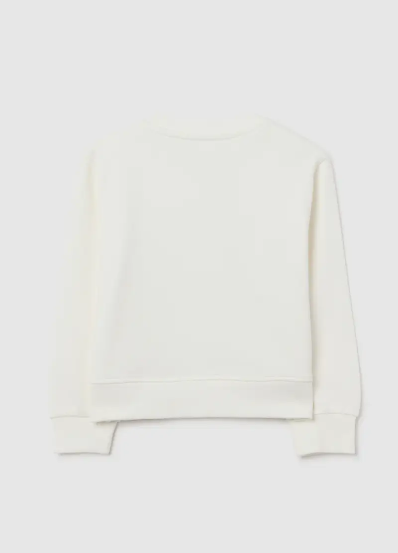 Felpa Da Bambina In Puro Cotone Bianca Regular Fit, Bianco miniatura 2