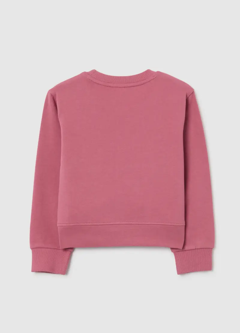 Felpa Da Bambina In Puro Cotone Rosa Regular Fit, Rosa miniatura 2