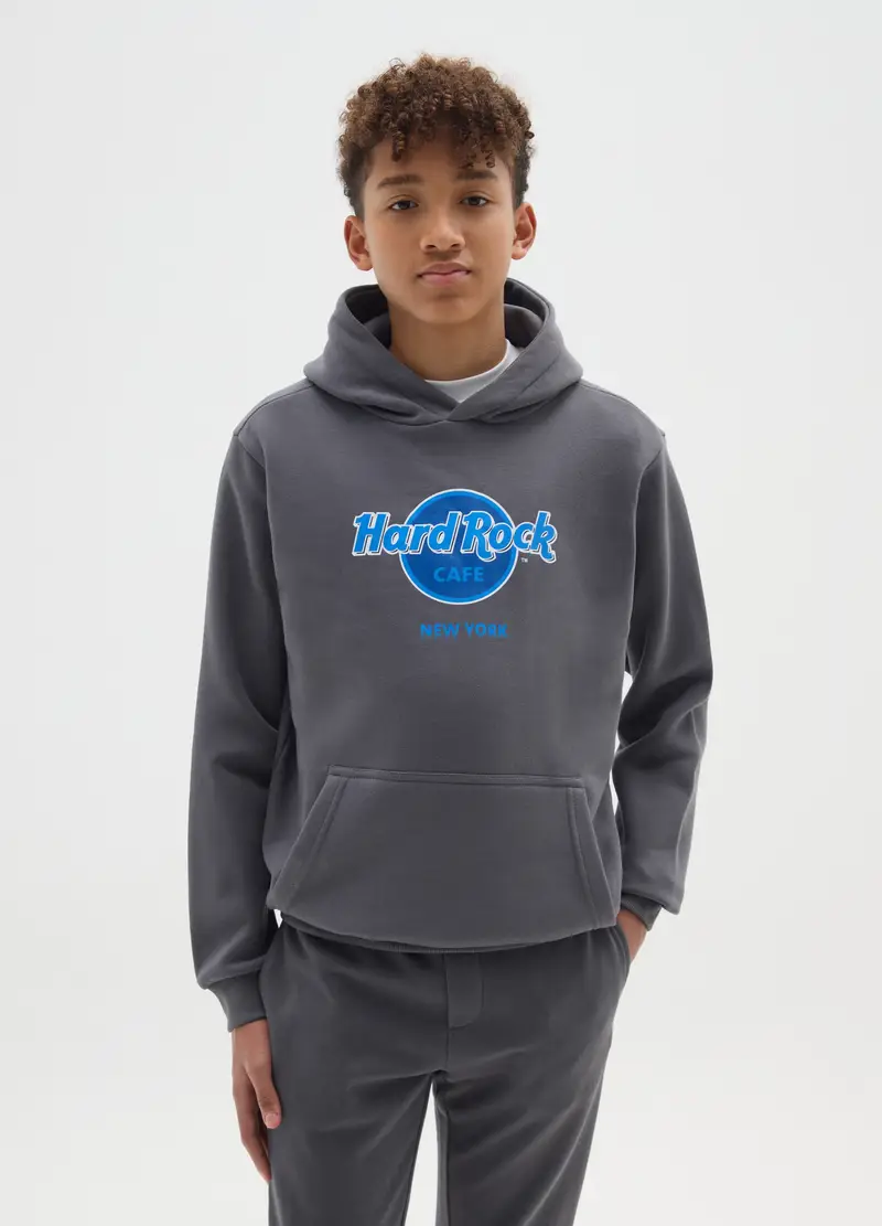 Felpa Da Bambino In Misto Cotone Grigia Con Logo Hard Rock Cafe, Grigio