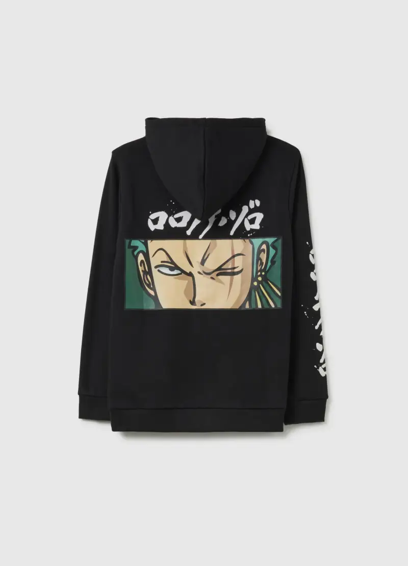 Felpa Da Bambino In Misto Cotone Nera Regular Fit Con Stampa, Nero miniatura 2