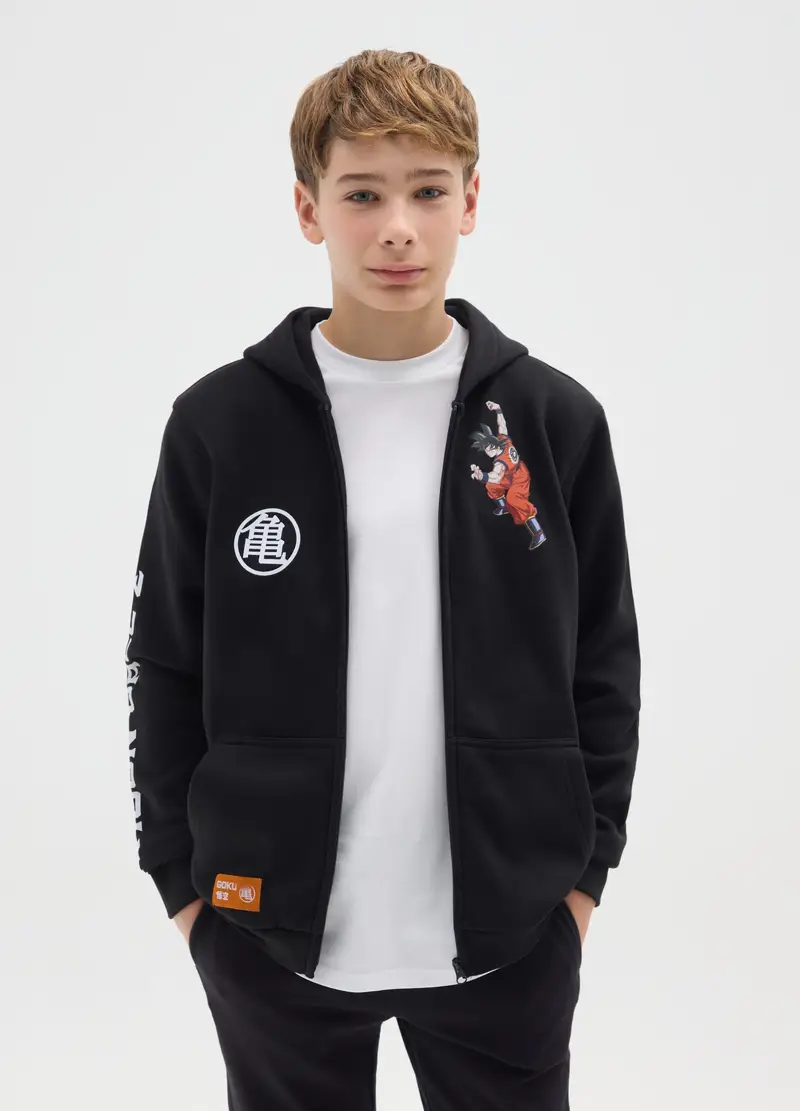 Felpa Da Bambino In Misto Cotone Nera Regular Fit, Nero