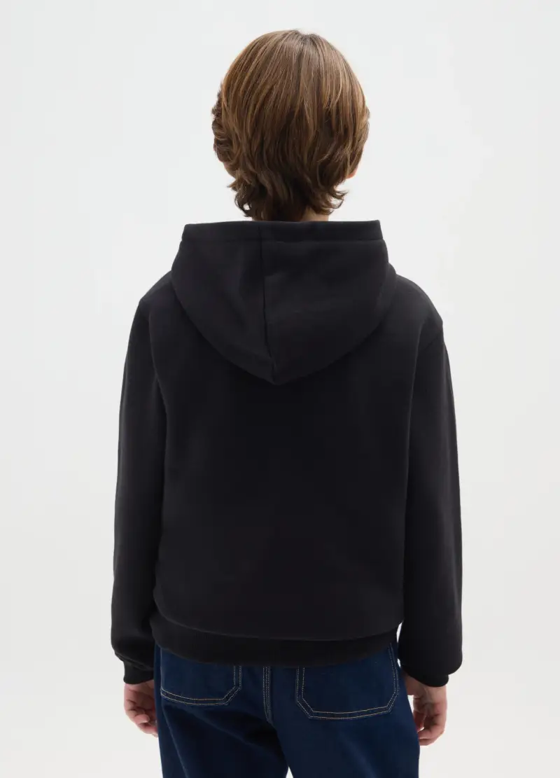 Felpa Da Bambino In Misto Cotone Nero Regular Fit Con Stampa Minecraft, Nero miniatura 2