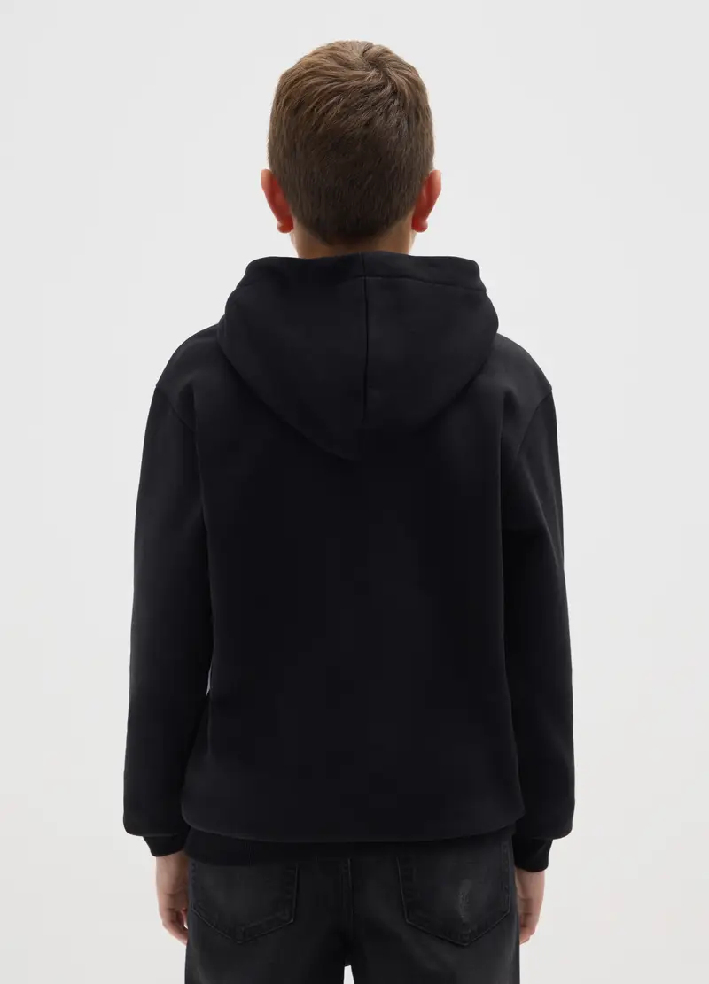 Felpa Da Bambino In Misto Cotone Nero Regular Fit, Nero miniatura 2