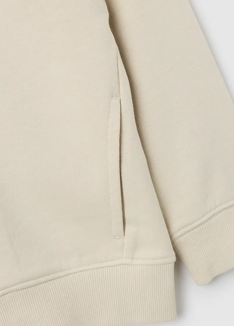 Felpa Da Bambino In Puro Cotone Beige Regular Fit, Beige miniatura 3