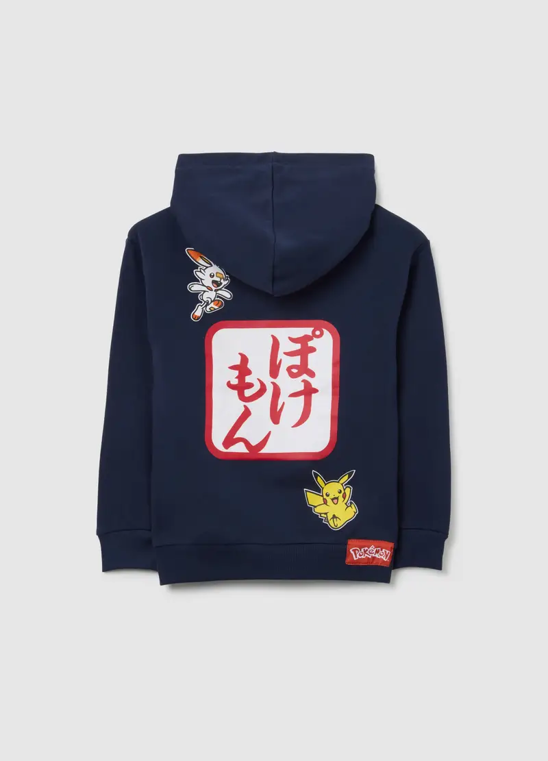 Felpa Da Bambino In Puro Cotone Blu Vestibilità Fit Con Stampa Pokémon, Blu miniatura 2