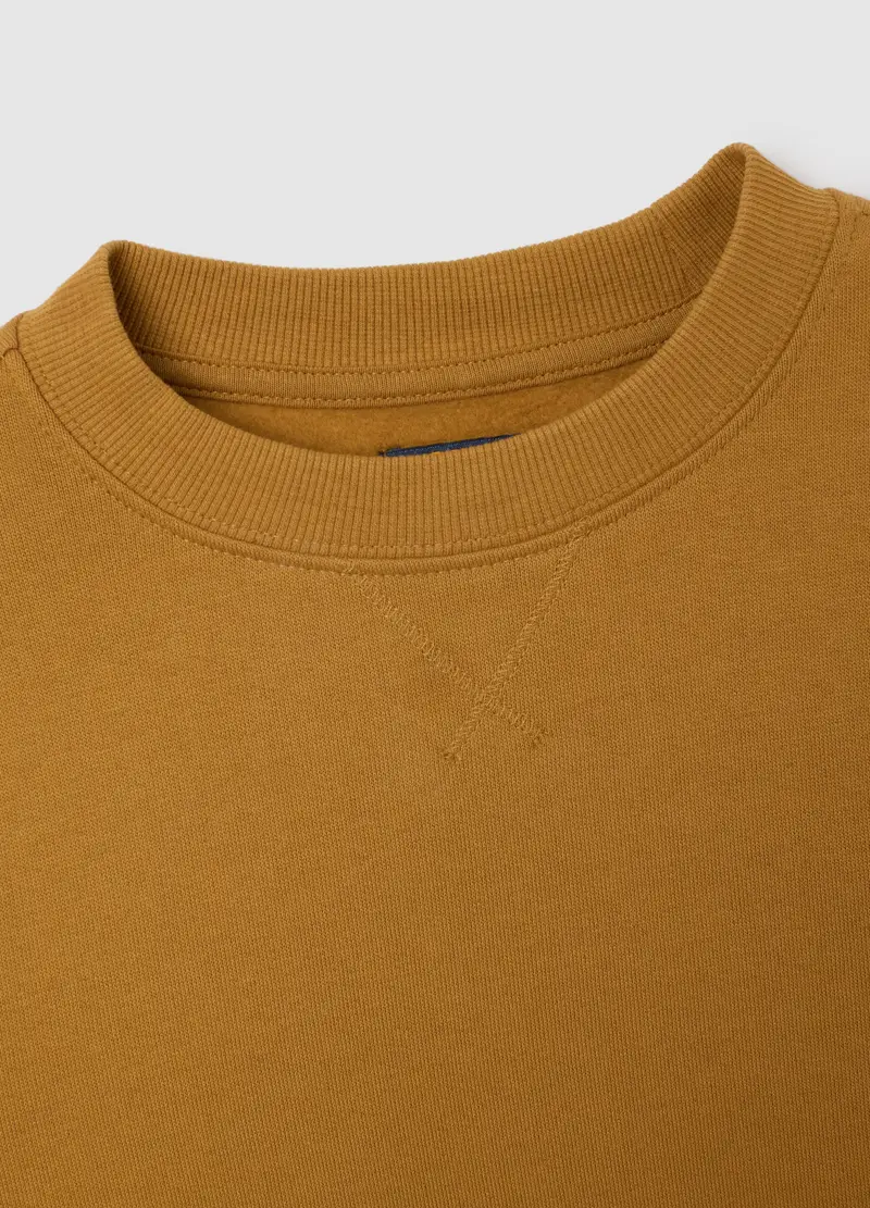 Felpa Da Bambino In Puro Cotone Marrone Regular Fit, Marrone miniatura 3