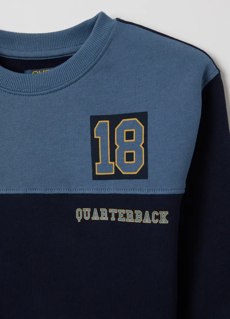 Felpa Da Bambino In Puro Cotone Multicolor Vestibilità Over, Multicolor miniatura 3