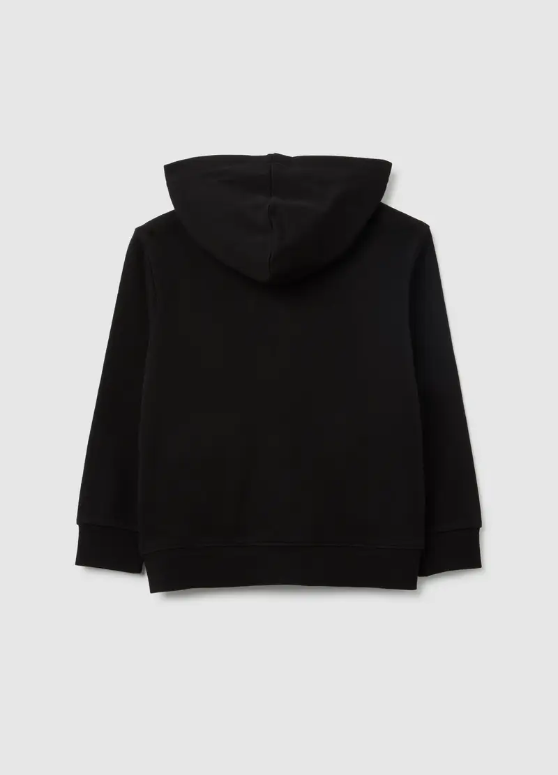 Felpa Da Bambino In Puro Cotone Nero Regular Fit, Nero miniatura 2