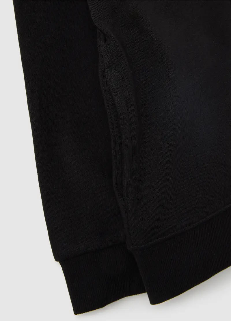 Felpa Da Bambino In Puro Cotone Nero Regular Fit, Nero miniatura 3