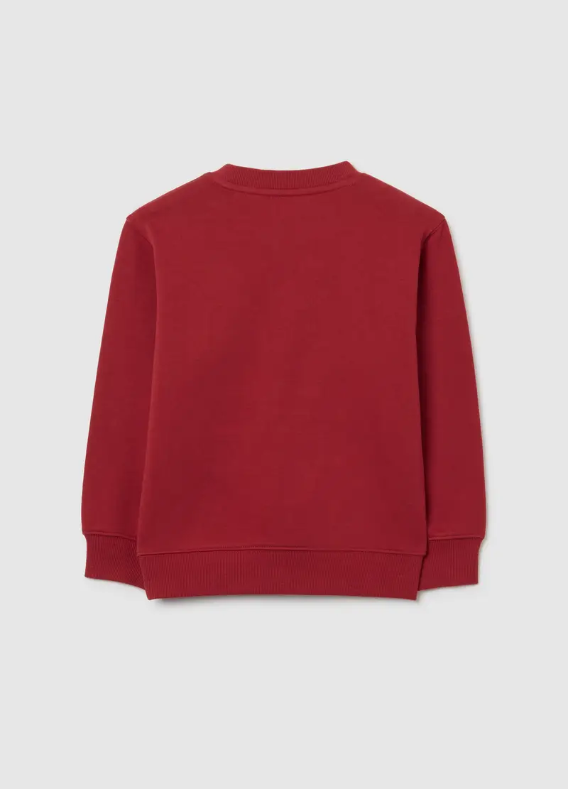 Felpa Da Bambino In Puro Cotone Rosso Regular Fit, Rosso miniatura 2