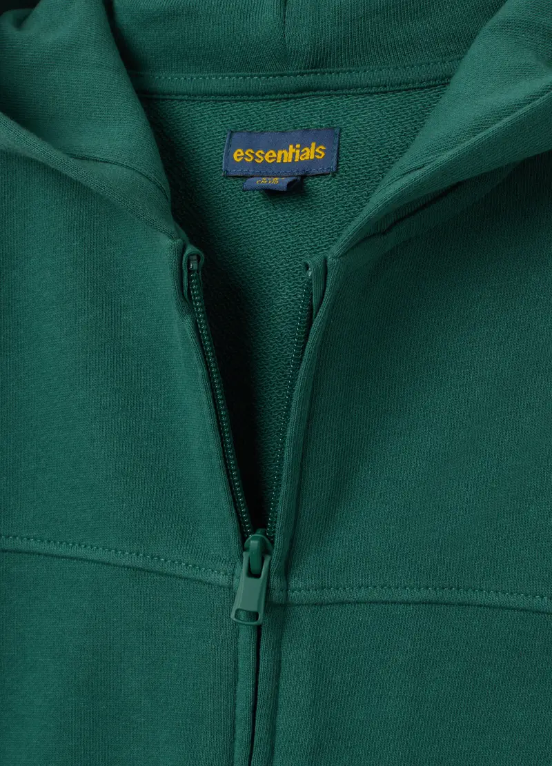 Felpa Da Bambino In Puro Cotone Verde Regular Fit, Verde miniatura 3