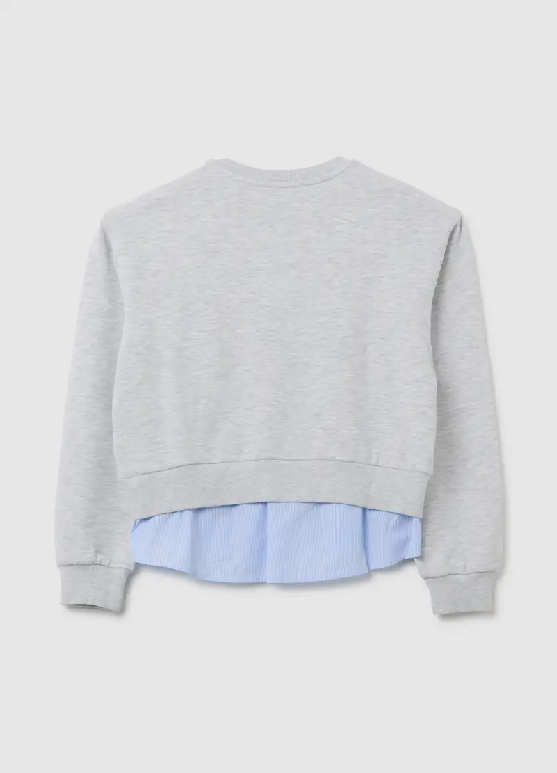 Felpa Da Ragazza In Misto Cotone Grigia Regular Fit, Bambina, Multicolor miniatura 2