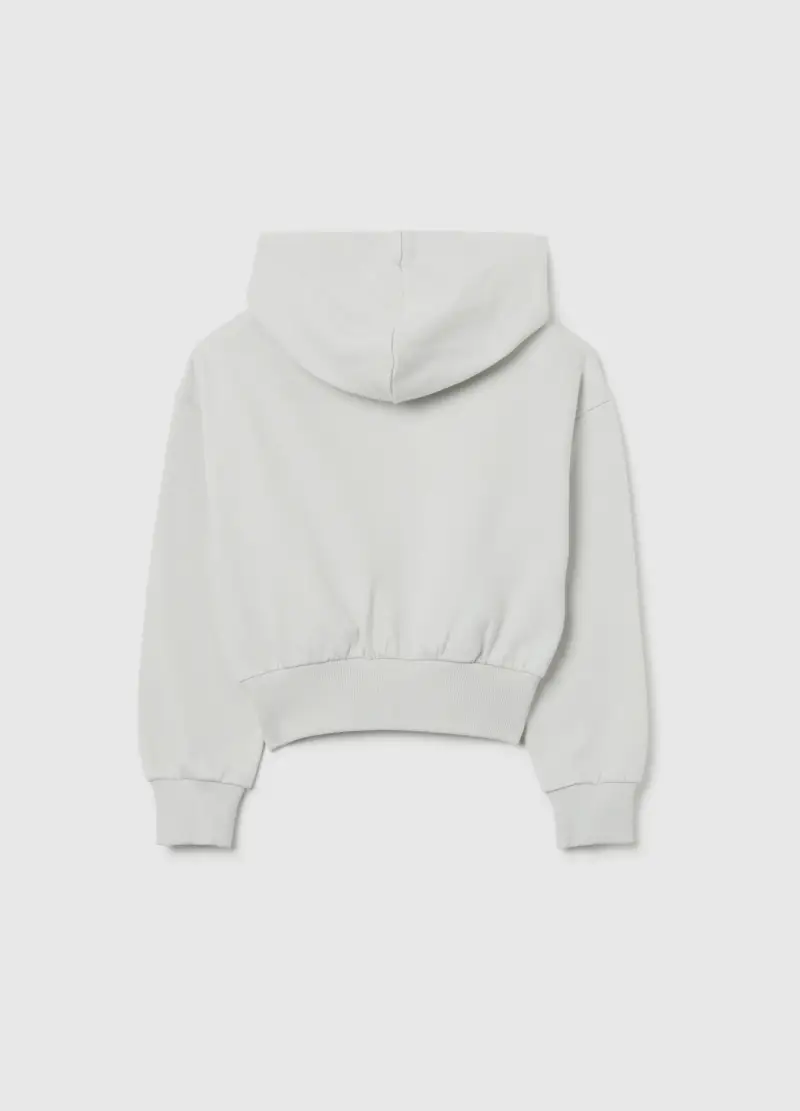 Felpa Da Ragazza In Puro Cotone Bianca Regular Fit, Bambina, Bianco miniatura 2