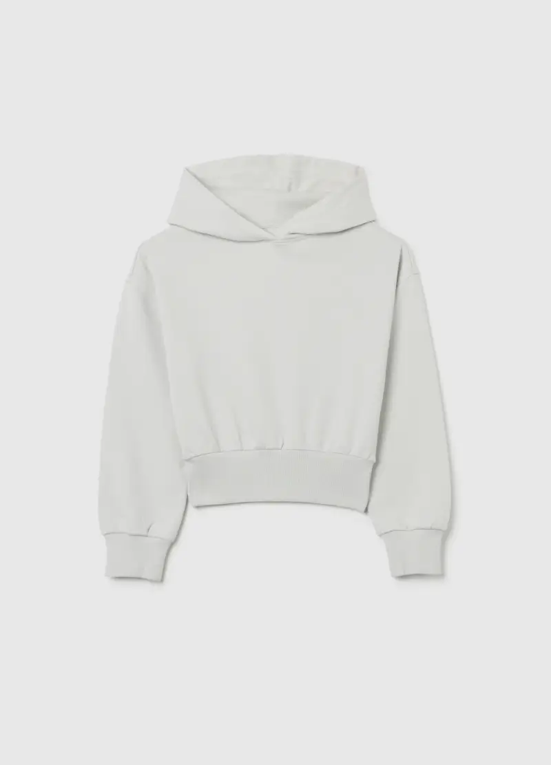 Felpa Da Ragazza In Puro Cotone Bianca Regular Fit, Bambina, Bianco